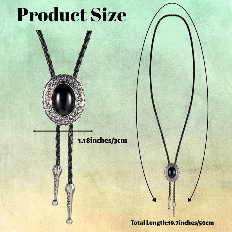 ElevateTech Bolo Tie for Men Round Shape Western Cowboy Bola Bolero Tie Supplies Necklace Accessories Western Jewelry - Image 1